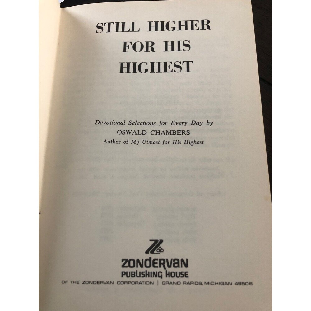 Still Higher for His Highest by Oswald Chambers hardcover